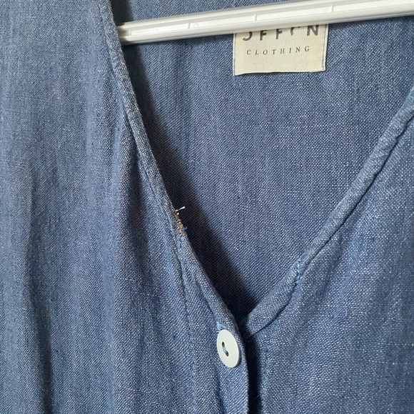 Blue linen handmade dress from OffOn - Picture 3 of 3